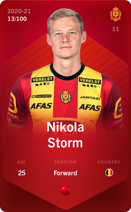 Sorare - Sorare Official - Nikola Storm 2020-21 • Rare 13/100 - NFT # 95910591075707044039316939745517159982071197317537013330637446896368057974888
