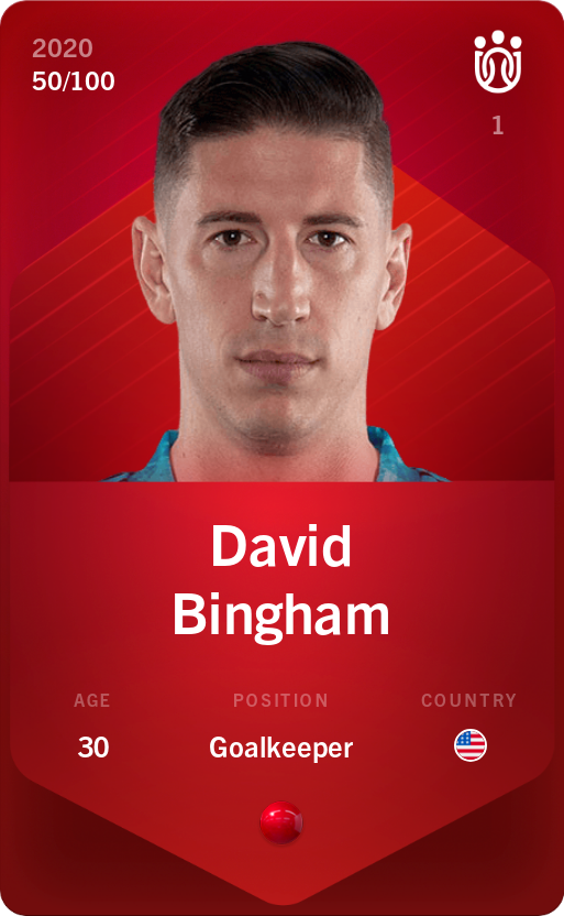 Sorare - Sorare Official - David Bingham 2020-21 • Rare 50/100 - NFT # 98697988583700064383567776161639299883846135019902835725683817851471321970124