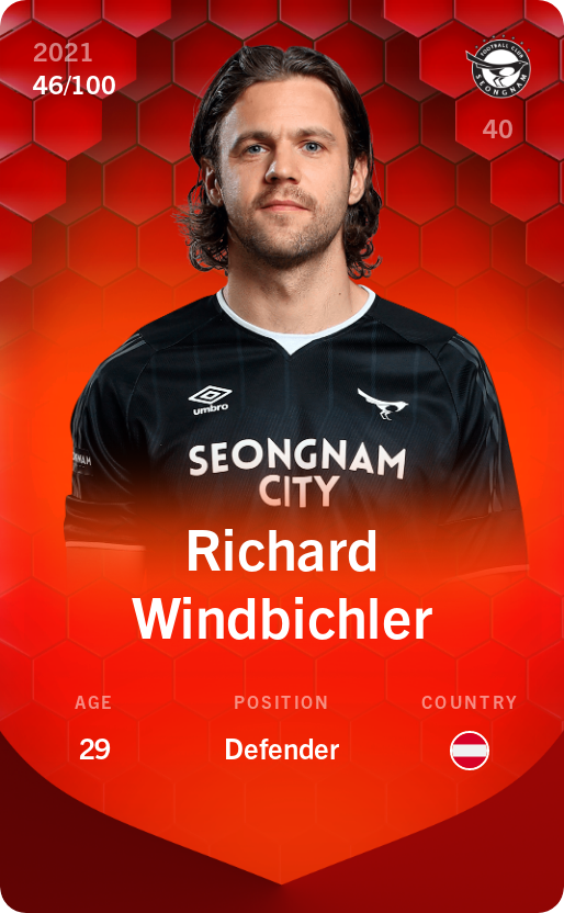 Sorare - Sorare Official - Richard Windbichler 2021-22 • Rare 46/100 - NFT # 66064742048599436689283452157328437769057512466603369564118192307669252851138