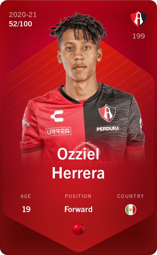 Sorare - Sorare Official - Ozziel Herrera 2020-21 • Rare 52/100 - NFT # 44689913343994076512791628021539706632256716912194564757972932254863004231222