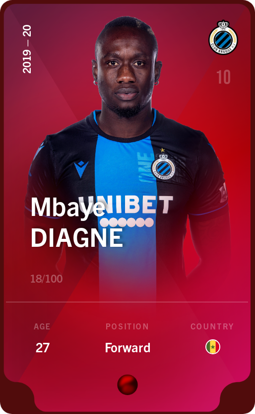 Sorare - Sorare Official - Mbaye Diagne 2019-20 • Rare 18/100 - NFT # 107440035462047231317868689621870754742793112908918638120604391332343574753017