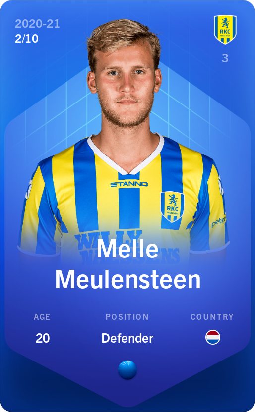 Sorare - Sorare Official - Melle Meulensteen 2020-21 • Super Rare 2/10 - NFT # 94106297838121102639994563230683907881122246659089826116879941256358669614776