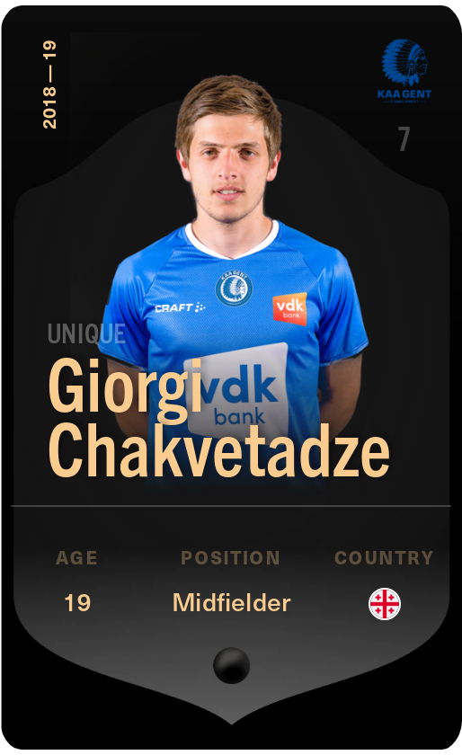 Sorare - Sorare Official - Giorgi Chakvetadze 2018-19 • Unique - NFT # 69311940733909586917811613325867267672586916489334081948400054115769851137385