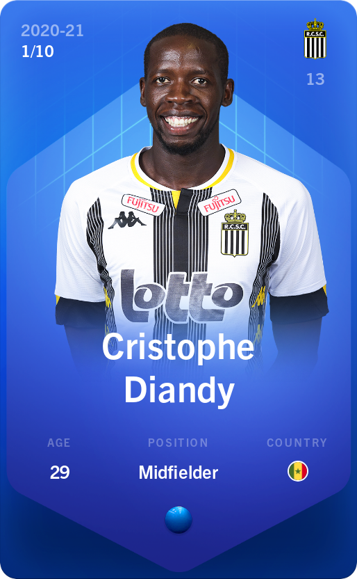 Sorare - Sorare Official - Cristophe Diandy 2020-21 • Super Rare 1/10 - NFT # 60425834553314551350231126799855269922717352812810663340212253537367571018860