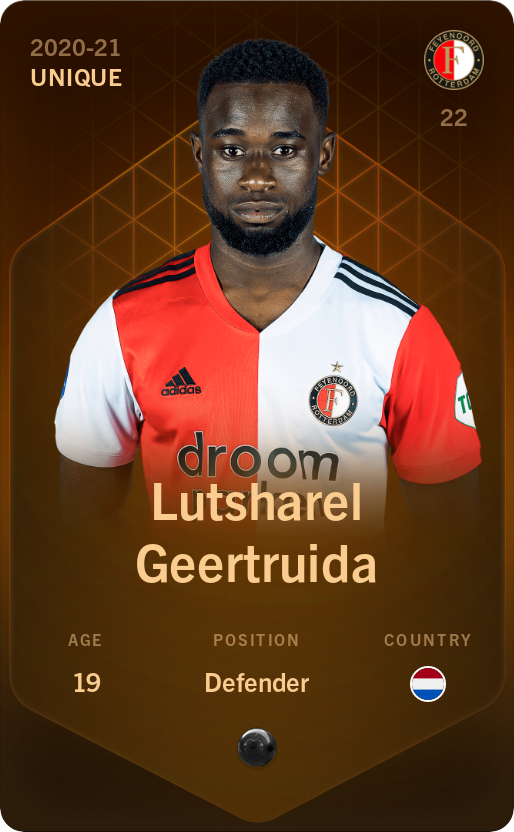 Sorare - Sorare Official - Lutsharel Geertruida 2020-21 • Unique - NFT # 18527195132230433786732148856613250586951487036630281082286688427744722814734