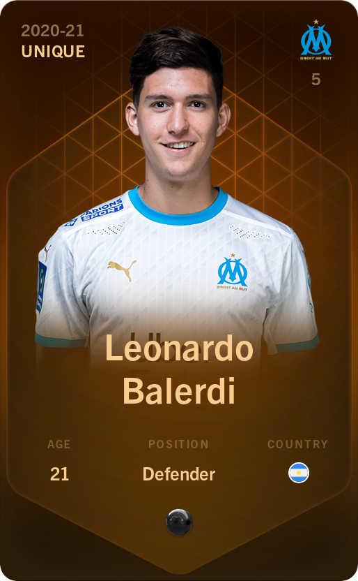 Sorare - Sorare Official - Leonardo Balerdi 2020-21 • Unique - NFT # 57212916834526287134154576930136538050082709486138743828313293334945532912893