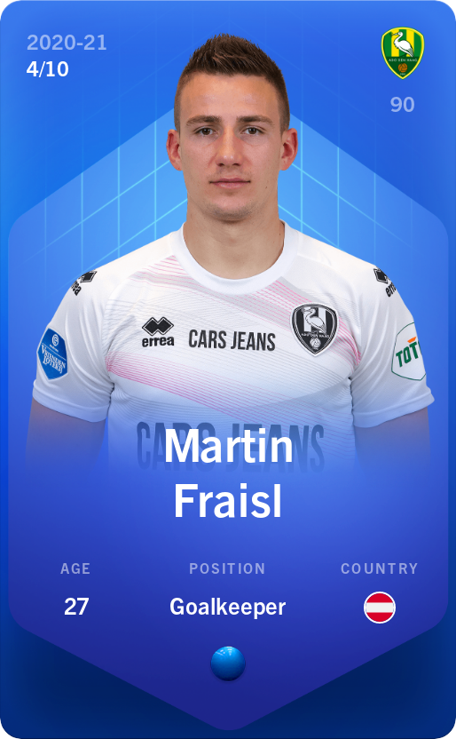 Sorare - Sorare Official - Martin Fraisl 2020-21 • Super Rare 4/10 - NFT # 45246671016879026806546456867838120614994392007233604781972332075901314728620