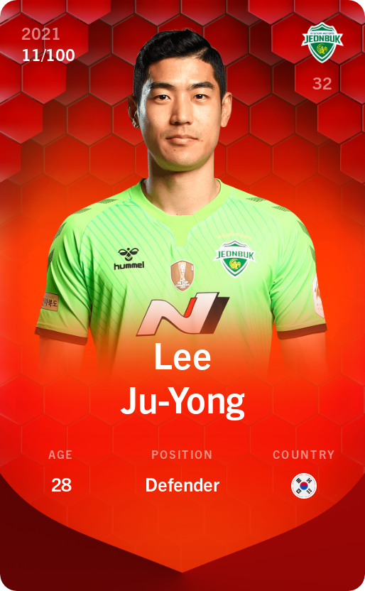 Sorare - Sorare Official - Lee Ju-Yong 2021-22 • Rare 11/100 - NFT # 48979437439081108019967150985728464167971716566541545975768578857632697437039