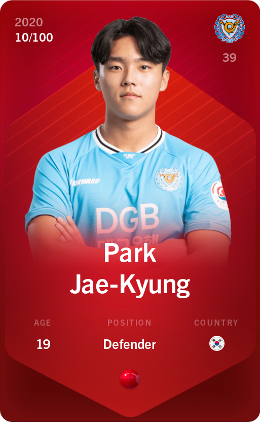Sorare - Sorare Official - Park Jae-Kyung 2020-21 • Rare 10/100 - NFT # 50902310062174547944980294313675140283976364368617536676428237249156642332230