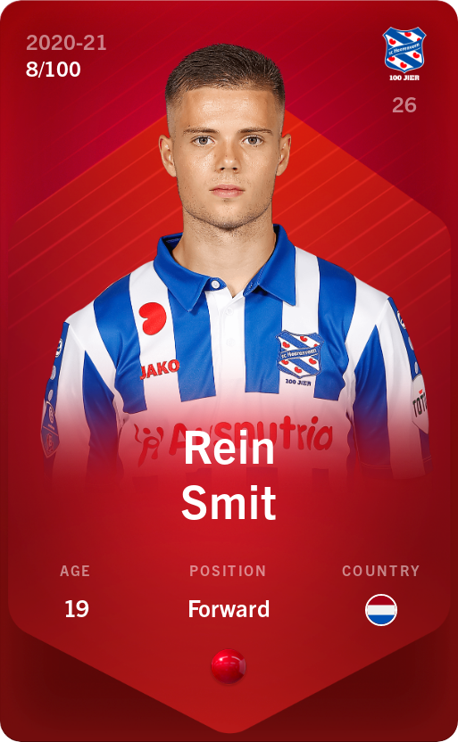 Sorare - Sorare Official - Rein Smit 2020-21 • Rare 8/100 - NFT # 19952992574681147461235252585726621021576712086600078712298871273888948768753