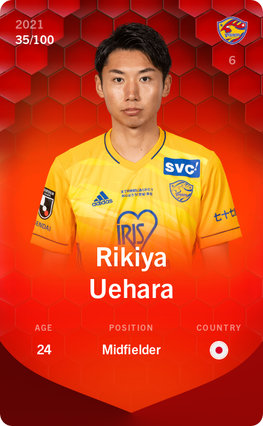 Sorare - Sorare Official - Rikiya Uehara 2021-22 • Rare 35/100 - NFT # 54927617189827027259873085780193967806090582302681655265894036275359761727499