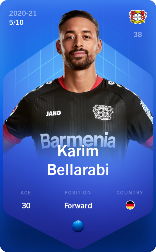 Sorare - Sorare Official - Karim Bellarabi 2020-21 • Super Rare 5/10 - NFT # 50512154971971097026357833920803238721689289855353364608382177595435269723603