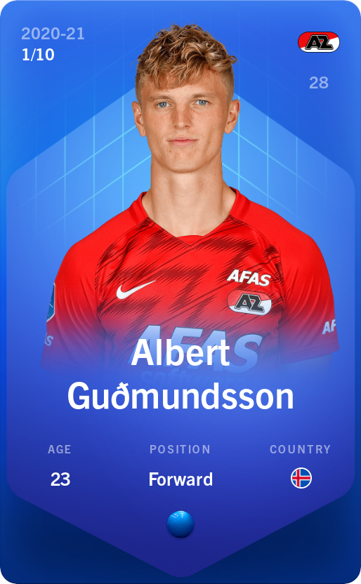Sorare - Sorare Official - Albert Guðmundsson 2020-21 • Super Rare 1/10 - NFT # 17307968056573012301530295741237863465028459223116876451844204854146078863244