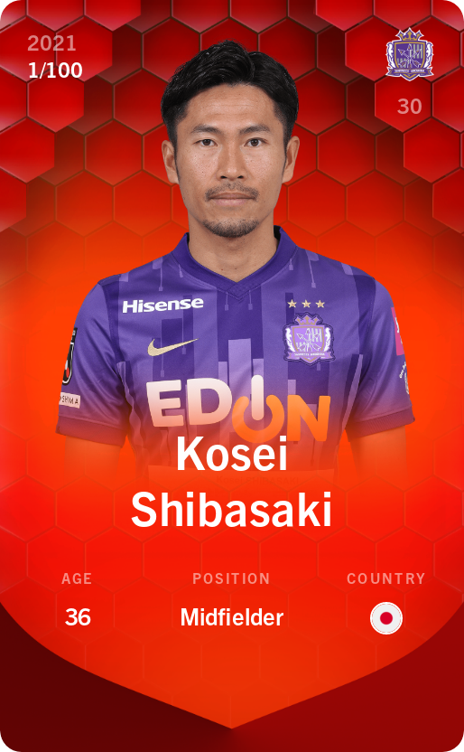 Sorare - Sorare Official - Kosei Shibasaki 2021-22 • Rare 1/100 - NFT # 107881572965623009045394046722399353229909482748572071630468261763524377951111