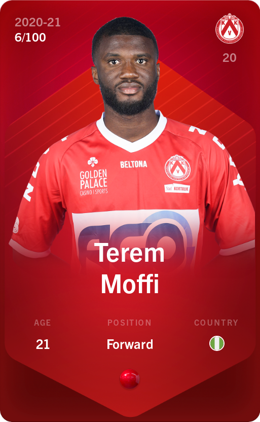 Sorare - Sorare Official - Terem Moffi 2020-21 • Rare 6/100 - NFT # 57005059476410312062210603713734862933552768717314110997803820134033402419409