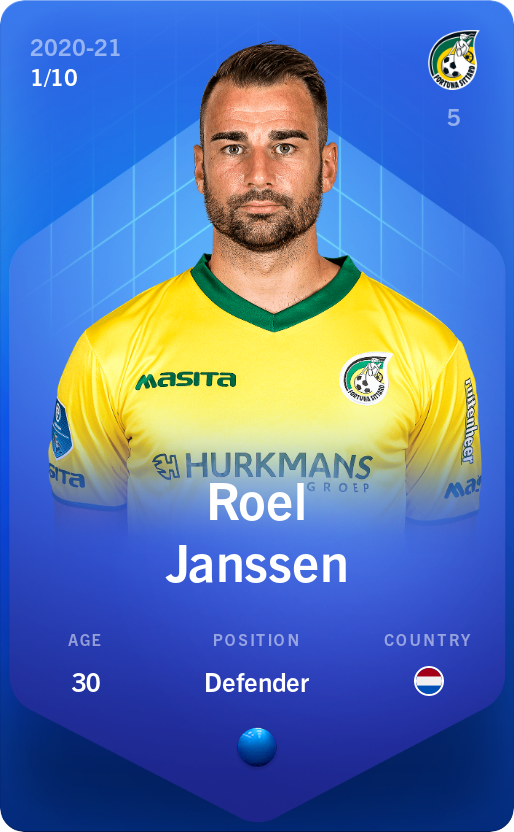Sorare - Sorare Official - Roel Janssen 2020-21 • Super Rare 1/10 - NFT # 99450101777144393240593053830770833280334745661583835526225602139784514356349
