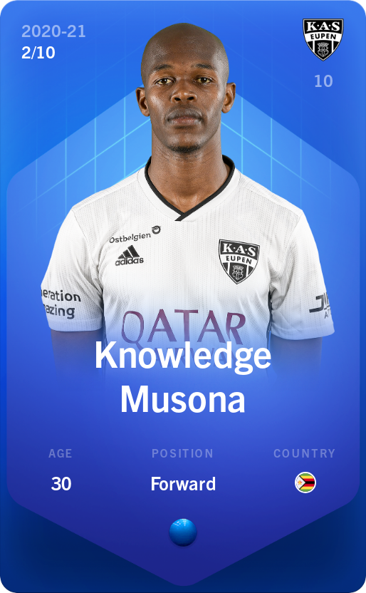 Sorare - Sorare Official - Knowledge Musona 2020-21 • Super Rare 2/10 - NFT # 40729936502788294548528288591399432812021760912001831152113041642264234345857