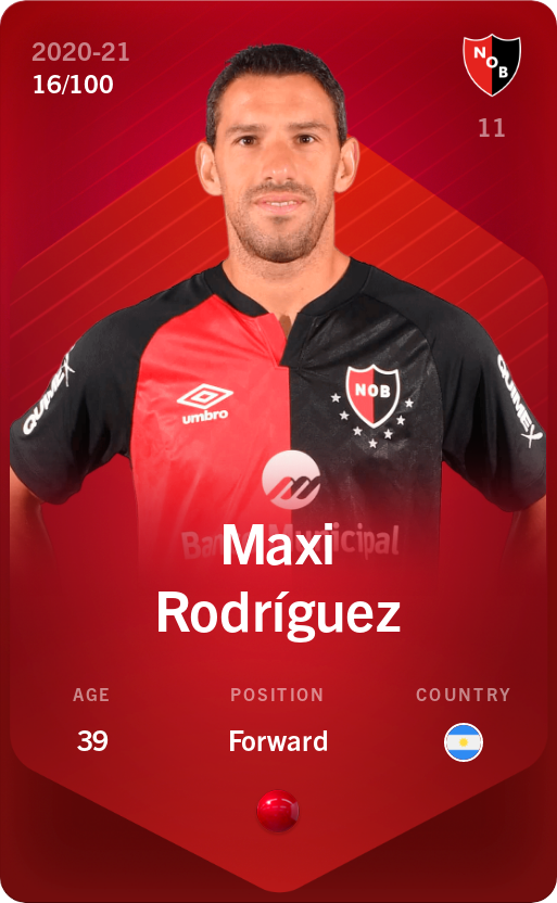 Sorare - Sorare Official - Maxi Rodríguez 2020-21 • Rare 16/100 - NFT # 7060502994734905233440942555827537267660839696915328885083273546350082331310