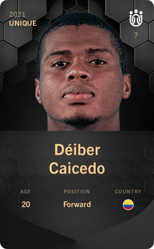 Sorare - Sorare Official - Déiber Caicedo 2021-22 • Unique - NFT # 66917819283224959282900569296370062528180127201142981847041513227788855391778