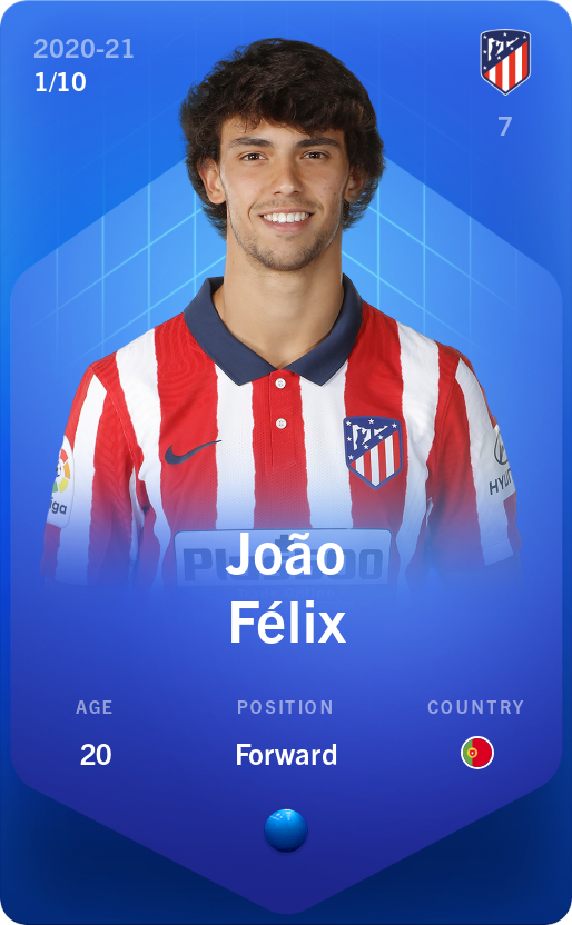 Sorare - Sorare Official - João Félix 2020-21 • Super Rare 1/10 - NFT # 16402924663505422536287639437843701899879422219732575065555275678548890617516