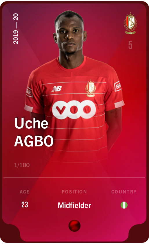 Sorare - Sorare Official - Uche Agbo 2019-20 • Rare 1/100 - NFT # 93031842523493327888463597209340980382599488389509394821811496471333673635384