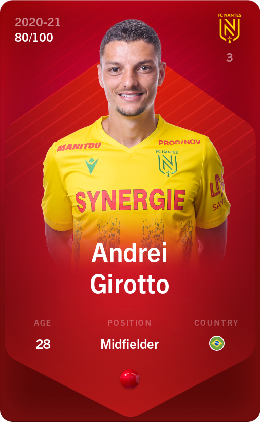 Sorare - Sorare Official - Andrei Girotto 2020-21 • Rare 80/100 - NFT # 112586992231951735639039832964399467220578055356031374021577025194986506977781