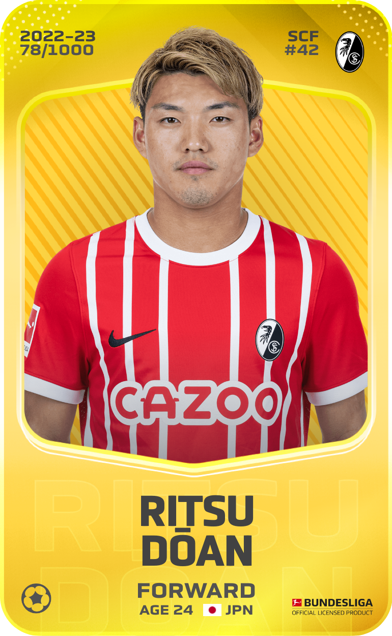 Sorare - Sorare Official - Ritsu Dōan 2022-23 • Limited 78/1000 - NFT # 64958460968925231763234922129781290877183605908075688475710327540817606093338