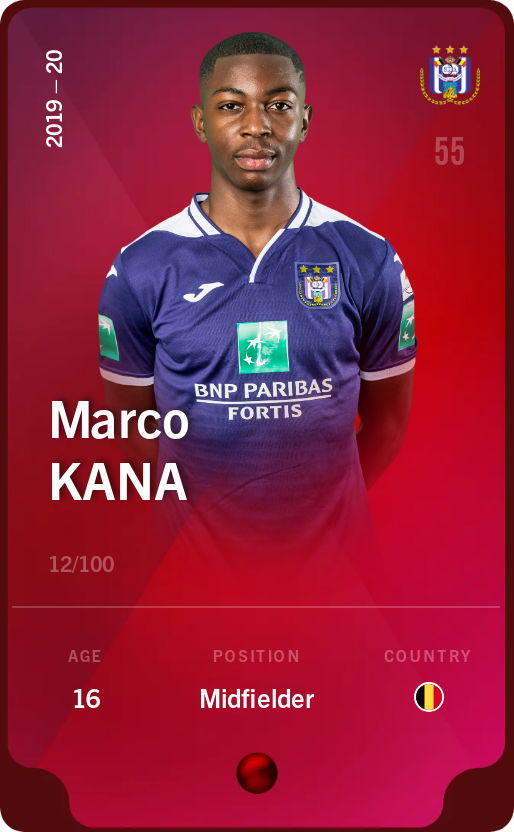 Sorare - Sorare Official - Marco Kana 2019-20 • Rare 12/100 - NFT # 98089110939019327766029590515116423137706753693483120176637525920294641544415
