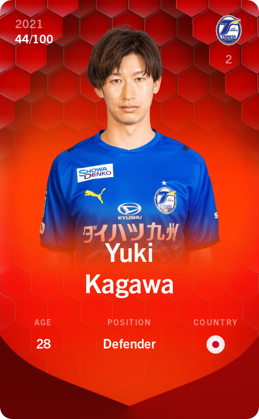 Sorare - Sorare Official - Yuki Kagawa 2021-22 • Rare 44/100 - NFT # 110032816401439541373758899984408289531195602196524076609049259116890219580182