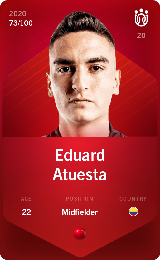 Sorare - Sorare Official - Eduard Atuesta 2020-21 • Rare 73/100 - NFT # 55186533837042808787138029647669296513342063758235490991606062696429313416475