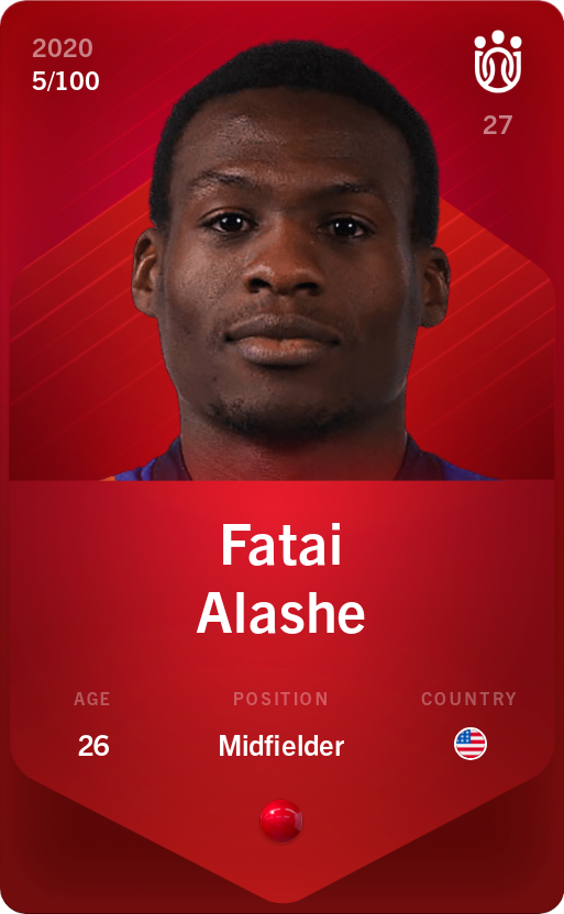 Sorare - Sorare Official - Fatai Alashe 2020-21 • Rare 5/100 - NFT # 18055041769855230176171955775552606969419513169871112506465088960715284977370