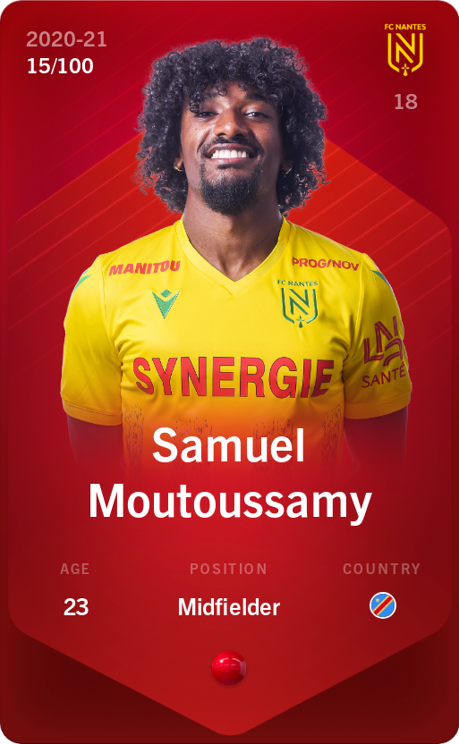 Sorare - Sorare Official - Samuel Moutoussamy 2020-21 • Rare 15/100 - NFT # 80303362877828567178888338695707529687942572870472093302558042541113619129033