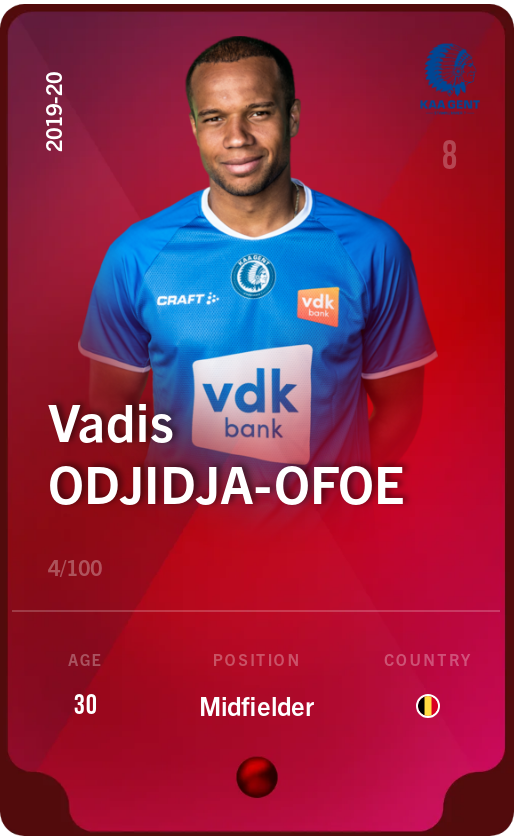 Sorare - Sorare Official - Vadis Odjidja-Ofoe 2019-20 • Rare 4/100 - NFT # 65849484922525585826059711890480856139244596742646880078468139694556324380442