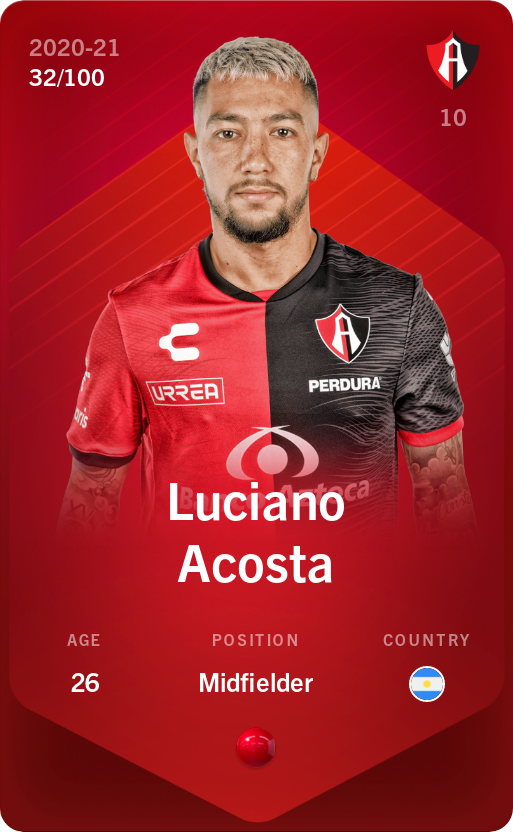 Sorare - Sorare Official - Luciano Acosta 2020-21 • Rare 32/100 - NFT # 90807979792925232696442508353034628347090827022583160985747033905727310724738