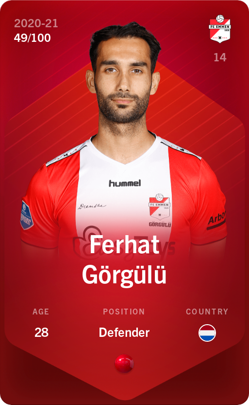 Sorare - Sorare Official - Ferhat Görgülü 2020-21 • Rare 49/100 - NFT # 103414503382584614863521702051473218401152990894241584096651433123455540895861