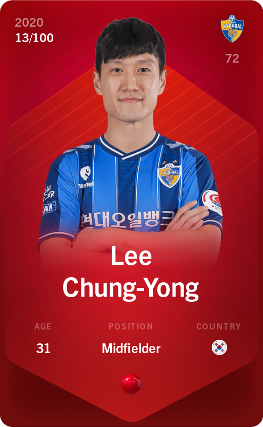 Sorare - Sorare Official - Lee Chung-Yong 2020-21 • Rare 13/100 - NFT # 101487209913003948069175713288762457009353318514012781861685023977295394295097