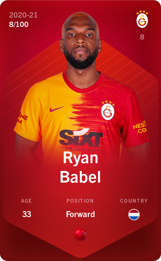 Sorare - Sorare Official - Ryan Babel 2020-21 • Rare 8/100 - NFT # 15390004094190416194447699624627571440620045043541263345733498935908814625499