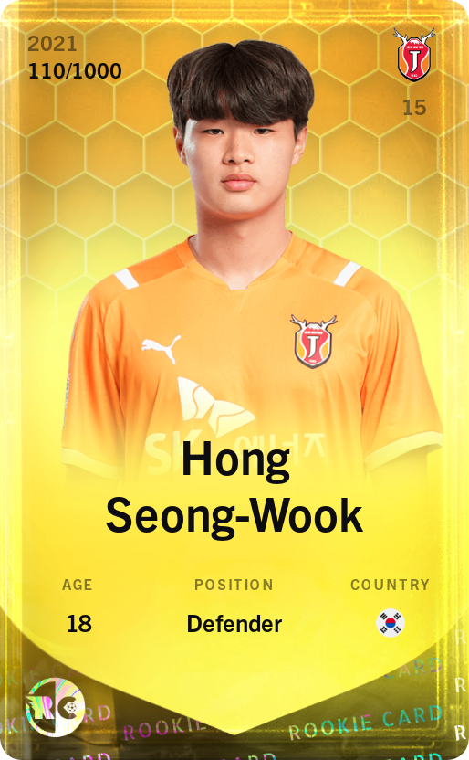 Sorare - Sorare Official - Hong Seong-Wook 2021-22 • Limited 110/1000 - NFT # 41039071230571871318175697372095041184295864655525338799666038638283630348306
