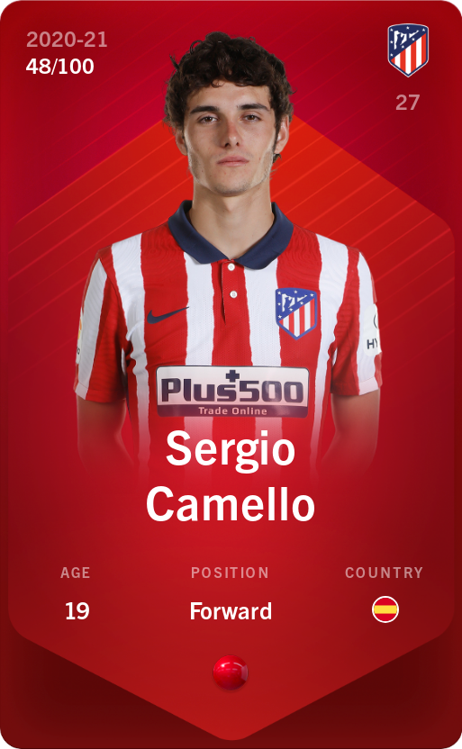 Sorare - Sorare Official - Sergio Camello 2020-21 • Rare 48/100 - NFT # 17433945496577256211043668430105837370385399141049278164041477318035583838079