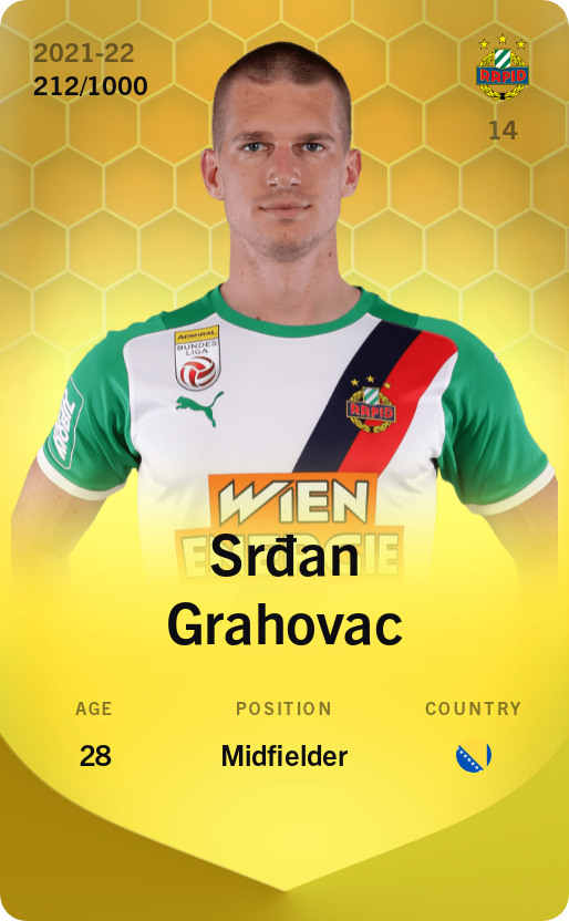 Sorare - Sorare Official - Srđan Grahovac 2021-22 • Limited 212/1000 - NFT # 17686508762399053454796468835741240773366820808878861550841312424898766033250