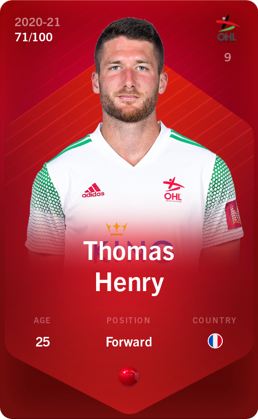 Sorare - Sorare Official - Thomas Henry 2020-21 • Rare 71/100 - NFT # 60537699266885635003148761007700030589206052828689910570020518001802524746535