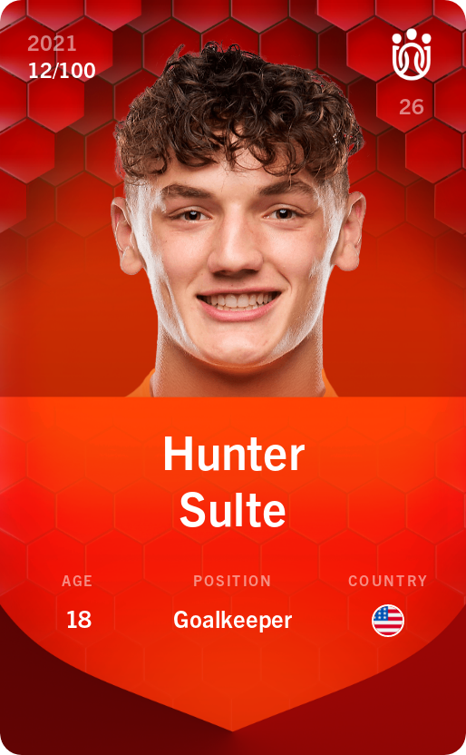 Sorare - Sorare Official - Hunter Sulte 2021-22 • Rare 12/100 - NFT # 105647764356300568571350793877618935710326939531141388137495035988949615988980