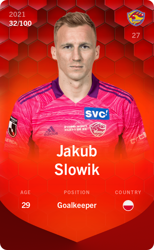 Sorare - Sorare Official - Jakub Slowik 2021-22 • Rare 32/100 - NFT # 18927850701903294817713599942209298391891045661102295805974424369760126975607