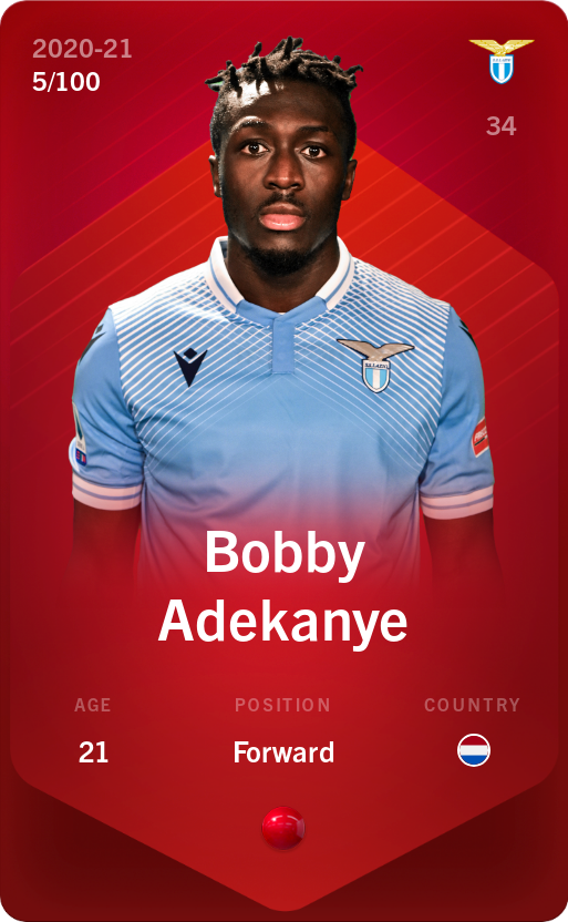 Sorare - Sorare Official - Bobby Adekanye 2020-21 • Rare 5/100 - NFT # 104977242589830139608862349903562632052686773210009745551013487391384160254972