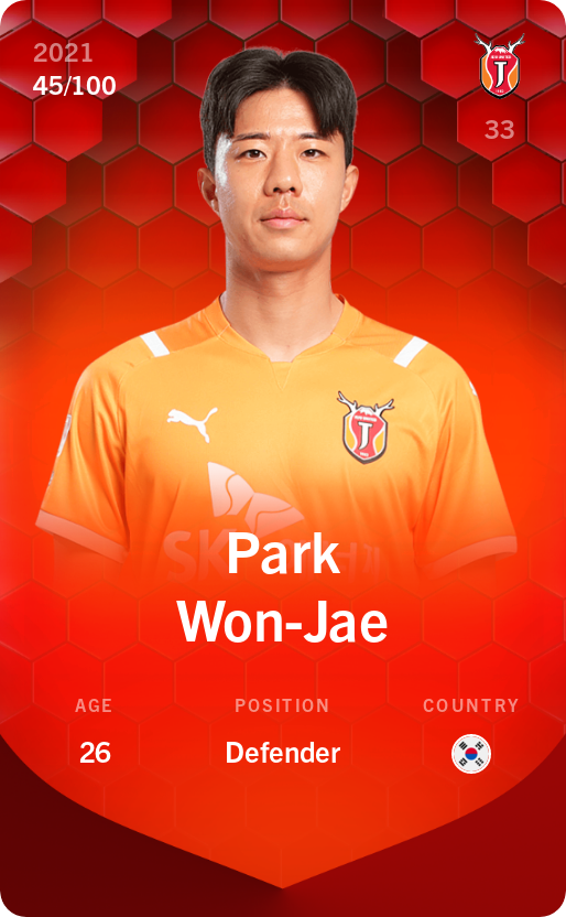 Sorare - Sorare Official - Park Won-Jae 2021-22 • Rare 45/100 - NFT # 84656296742581512110692071490699762710235284369268201634637829547741374027419