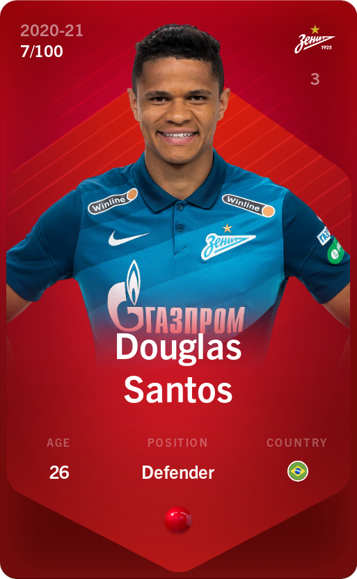 Sorare - Sorare Official - Douglas Santos 2020-21 • Rare 7/100 - NFT # 111361112895899074115471151636670030673380532753129379259448423906649115739076