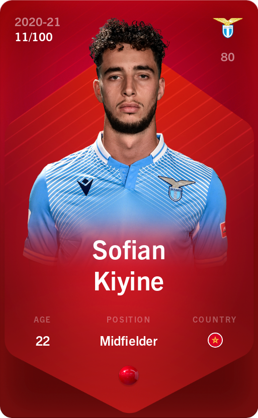 Sorare - Sorare Official - Sofian Kiyine 2020-21 • Rare 11/100 - NFT # 41976879297778084876552958050974583114706356307713589979017604461908097022063
