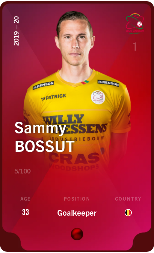 Sorare - Sorare Official - Sammy Bossut 2019-20 • Rare 5/100 - NFT # 88613805355276043466756366908009267391875669921775048859951042165978026332694
