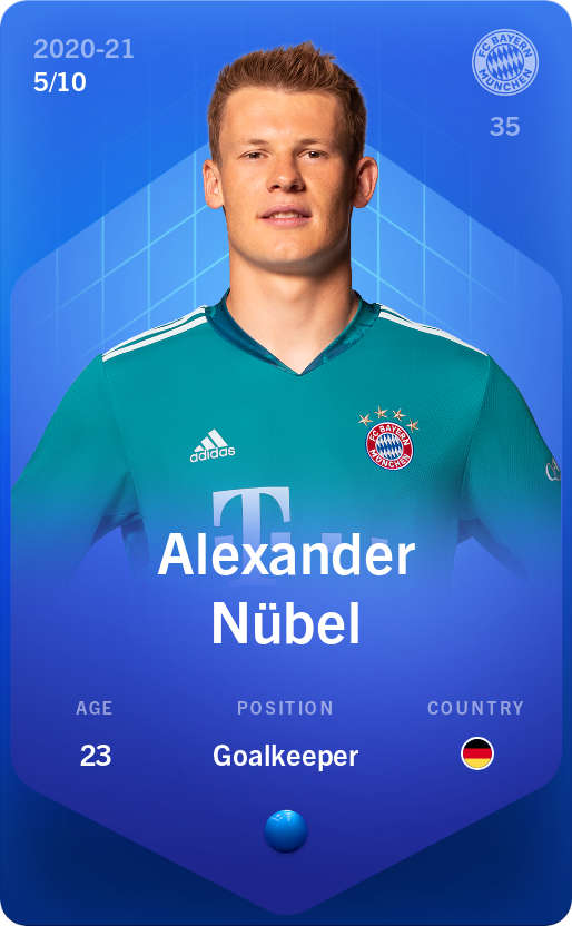 Sorare - Sorare Official - Alexander Nübel 2020-21 • Super Rare 5/10 - NFT # 50124097381165499856926023975057990254509865238300726098948394796364003837439