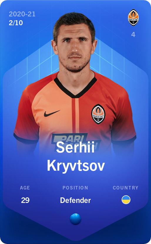 Sorare - Sorare Official - Serhii Kryvtsov 2020-21 • Super Rare 2/10 - NFT # 18816106316422409051666796821196635364587911854550555314879133383120630188853